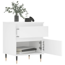 Tables de chevet 2 pcs blanc 40x35x50 cm bois d’ingénierie 