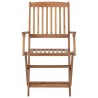 Chaises pliables de jardin lot de 6 avec coussins Bois d'acacia 