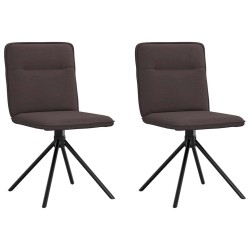 Chaises à manger lot de 2 marron foncé tissu 