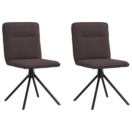 Chaises à manger lot de 2 marron foncé tissu 