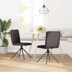 Chaises à manger lot de 2 marron foncé tissu 