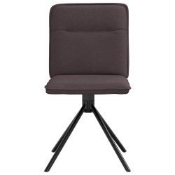 Chaises à manger lot de 2 marron foncé tissu 