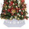 Jupe de sapin de Noël Argenté et blanc Ø68x25 cm 