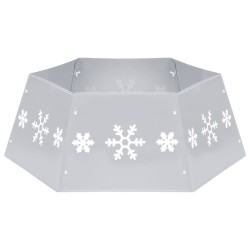 Jupe de sapin de Noël Argenté et blanc Ø68x25 cm 