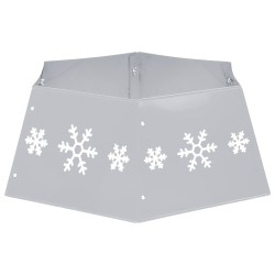 Jupe de sapin de Noël Argenté et blanc Ø68x25 cm 