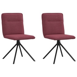 Chaises à manger lot de 2 rouge bordeaux tissu 