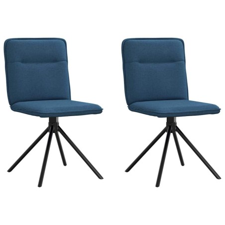 Chaises à manger lot de 2 bleu tissu 