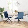 Chaises à manger lot de 2 bleu tissu 
