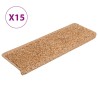 Tapis d'escalier 15 pcs 65x21x4 cm Beige 