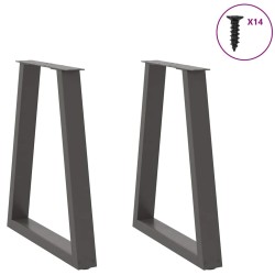 Pieds de table à manger en forme de V 2 pièces Anthracite 50 x (72-73) cm Acier 
