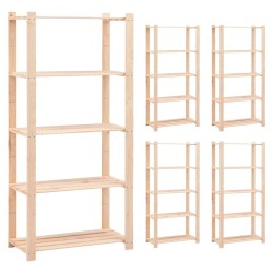 Étagères de rangement à 5 niveaux 5 pcs 80x38x170 cm Pin 250 kg 