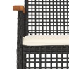 Ensemble à manger de jardin coussins 5pcs Noir Résine tressée 