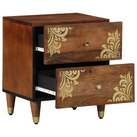 Cabinet de chevet 40x33x46 cm en bois massif de manguier 