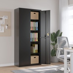Classeur noir 90x40x200 cm acier 