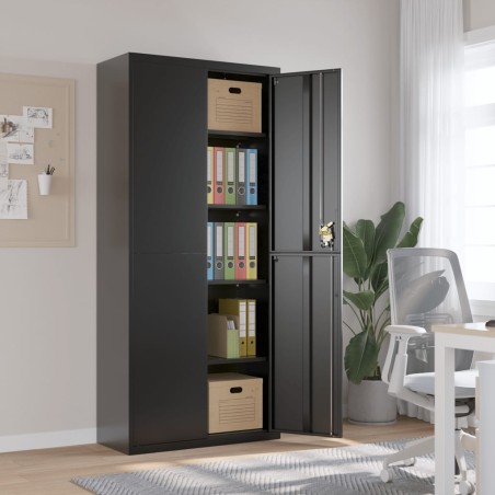 Classeur noir 90x40x200 cm acier 