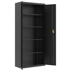 Classeur noir 90x40x200 cm acier 