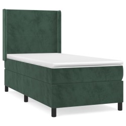 Sommier à lattes de lit et matelas Vert foncé 80x200 cm Velours 