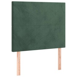 Sommier à lattes de lit et matelas Vert foncé 80x200 cm Velours 