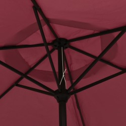 Parasol de jardin avec mât en métal rouge bordeaux 300 cm 