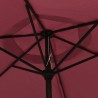 Parasol de jardin avec mât en métal rouge bordeaux 300 cm 