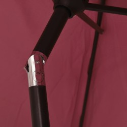 Parasol de jardin avec mât en métal rouge bordeaux 300 cm 