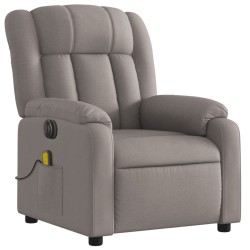 Fauteuil inclinable de massage électrique Taupe Tissu 