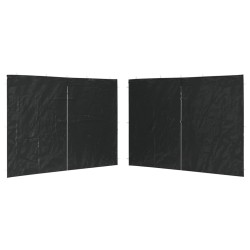 Paroi de tente de réception 2pcs fermeture éclair PE Anthracite 