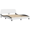 Lit avec matelas blanc et noir 160x200 cm similicuir 