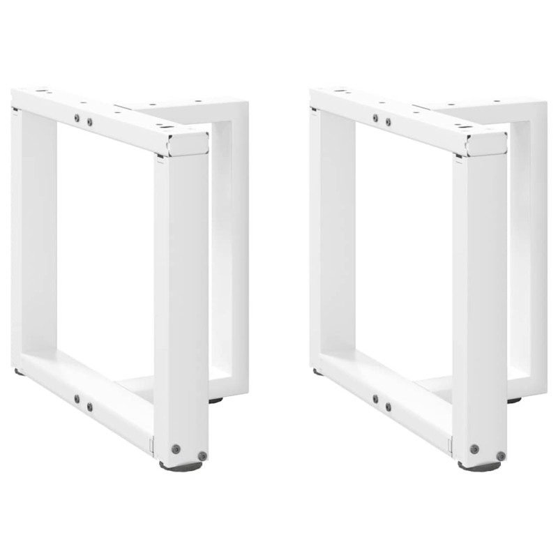 Pieds de table basse en T, 2 pièces, blanc, 50 x 25 x (42-43) cm, acier 