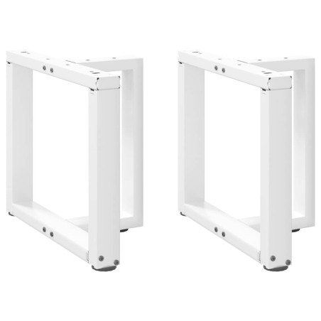 Pieds de table basse en T, 2 pièces, blanc, 50 x 25 x (42-43) cm, acier 