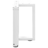 Pieds de table basse en T, 2 pièces, blanc, 50 x 25 x (42-43) cm, acier 