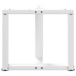 Pieds de table basse en T, 2 pièces, blanc, 50 x 25 x (42-43) cm, acier 