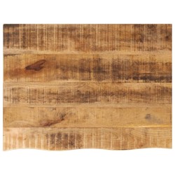 Dessus de table 80x60x3,8 cm bord vif bois massif manguier brut 