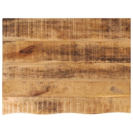 Dessus de table 80x60x3,8 cm bord vif bois massif manguier brut 