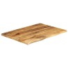 Dessus de table 80x60x3,8 cm bord vif bois massif manguier brut 