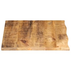 Dessus de table 80x60x3,8 cm bord vif bois massif manguier brut 