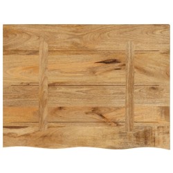 Dessus de table 80x60x3,8 cm bord vif bois massif manguier brut 