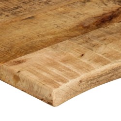 Dessus de table 80x60x3,8 cm bord vif bois massif manguier brut 