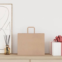 Sacs en papier 250 pcs avec poignées marron 32x22x24 cm 