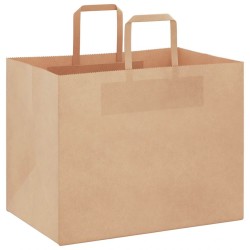 Sacs en papier 250 pcs avec poignées marron 32x22x24 cm 