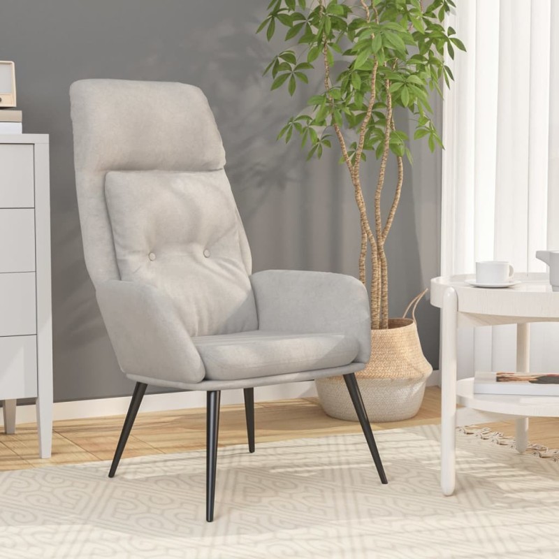 Chaise de relaxation Gris clair Similicuir daim Chaise de relaxation Gris clair Similicuir daim