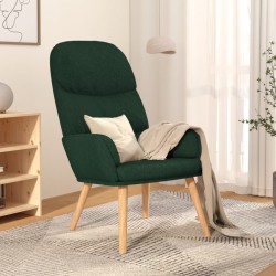 Chaise de relaxation Vert foncé Tissu 