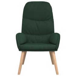 Chaise de relaxation Vert foncé Tissu 