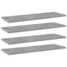 Panneaux de bibliothèque 4 pcs Gris béton 60x20x1,5cm Aggloméré 