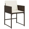 Ensemble à manger de jardin et coussins 9 pcs marron poly rotin 
