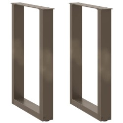 Pieds de table à manger en U 2 pièces Acier naturel 50 x (72-73) cm Acier 