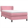Sommier à lattes de lit avec matelas rose 100x220 cm velours 
