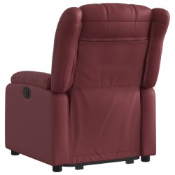 Fauteuil inclinable électrique rouge bordeaux similicuir 
