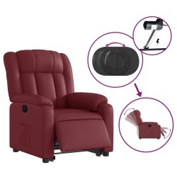 Fauteuil inclinable électrique rouge bordeaux similicuir 