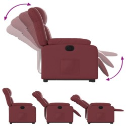 Fauteuil inclinable électrique rouge bordeaux similicuir 